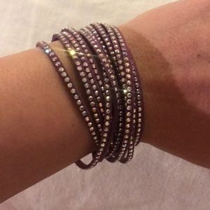 Purple Wrap Bracelet With Swarovski Crystals